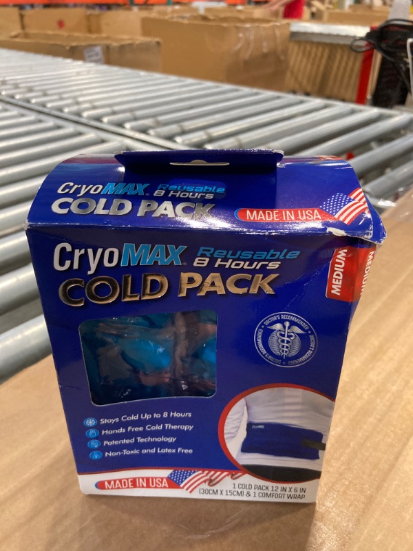 Photo 1 of Cryo-Max Cold Pack, 8 Hour Reusable Cold Therapy Ice Pack for Elbows, Knees, Neck + More, Medium, 6" x 12" (1 Count)