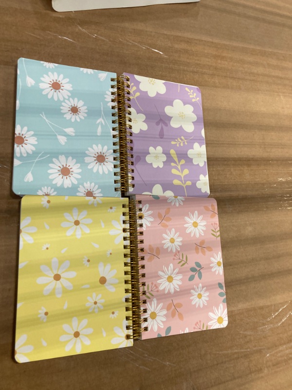 Photo 2 of Koogel 4PCS Spiral Notebook Journals, A6 Pocket Notebooks College Ruled Notebooks for Women Gift Office School Supplies