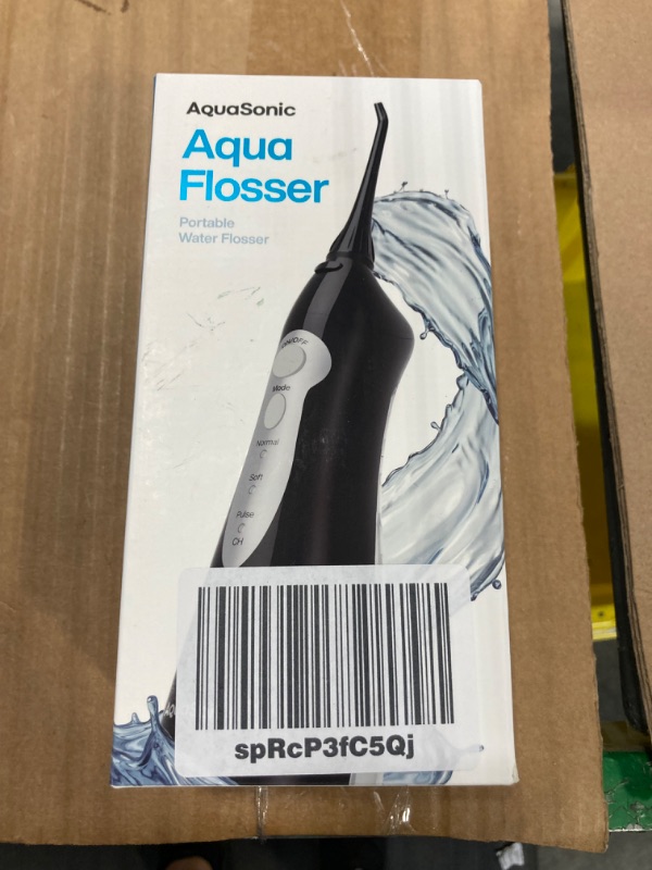 Photo 1 of Aquasonic Aqua Flosser - Professional Rechargeable Water Flosser with 4 Tips - Oral Irrigator w/ 3 Modes - Portable & Cordless Flosser - Kids and Braces - Dentist Recommended Black