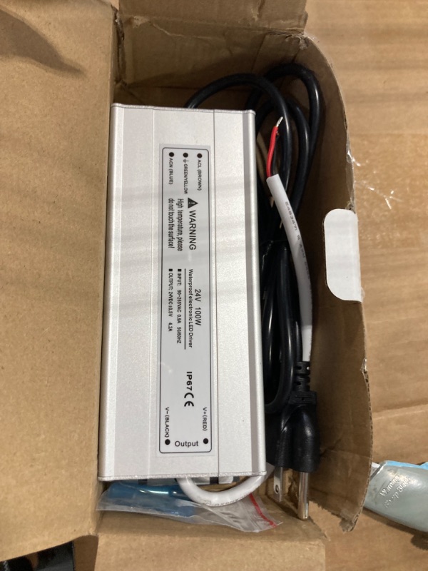 Photo 3 of 24V 100W LED Power Supply, Waterproof IP67 LED Driver, AC 110V to DC 24 Volt Low Voltage Transformer with 3-Prong Plug 3.3 Feet Cable for Indoor Outdoor LED Light, Computer Project
