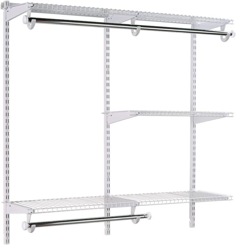 Photo 1 of  Custom Closet Kit, 4-8 Ft. Adjustable Metal Wire Shelving, White 
