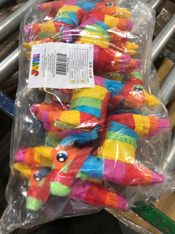 Photo 2 of Cinco De Mayo 8 pcs Mini Donkey Pinatas 5.7"x7.5" Rainbow Color for Fun Fiesta Taco Party Supplies, Luau Event Photo Props, Mexican Theme Decoration, Carnivals Festivals, Taco Tuesday Event