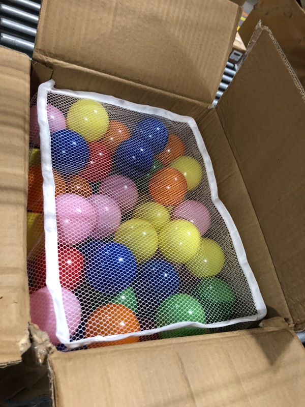 Photo 1 of Click N' Play Plastic Balls for Ball Pit, Phthalate & BPA Free, Crush Proof Play Balls for Ball Pit, Pit Balls in Assorted Colors in Reusable and Durable Storage Mesh Bag with Zipper | 200, 1000 count Bright 200 Count