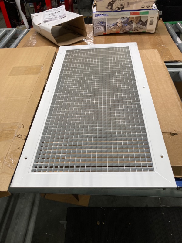 Photo 2 of 12" x 26" or 26" x 12" Cube Core Eggcrate Return Air Grille - Aluminum Rust Proof - HVAC Vent Duct Cover - White [Outer Dimensions: 14.75] 12 x 26 Return Grille