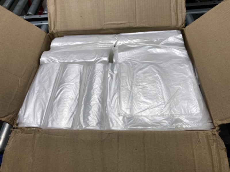 Photo 2 of 12 to 16 Gallon Trash Bags - 1000 Count - 24" x 33" Clear Plastic Garbage Bags Tall Can Liners for Home & Office - Household Items Cleaning Products, Kitchen Supplies - 13 Gallon Trash Bag, 15 Gallon 1 Count (Pack of 1000) 12-16 Gal / 10 Microns