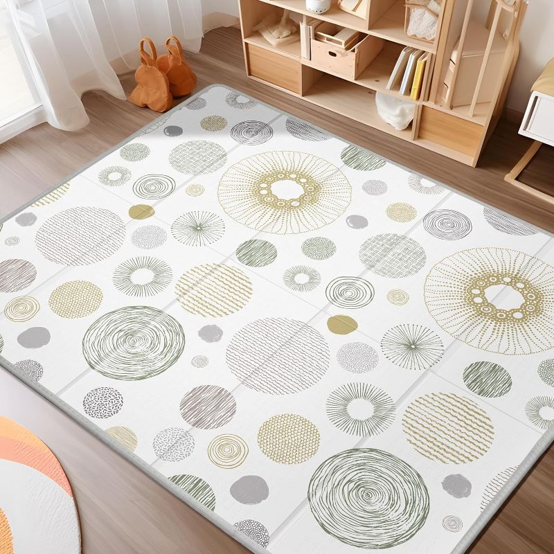 Photo 1 of Baby Play Mat 79x71, Extra Large Baby Mat for Floor, Foldable Play XPE Foam Mat, Reversible Crawling Mat for Baby, Waterproof, Safe & Thick Playmats for Babies and Toddlers, Indoor & Outdoor Use
