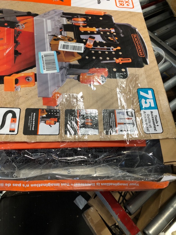 Photo 1 of Black+Decker Kids Workbench - Power Tools Workshop - Build Your Own Toy Tool Box – 75 Realistic Toy Tools and Accessories [Amazon Exclusive]