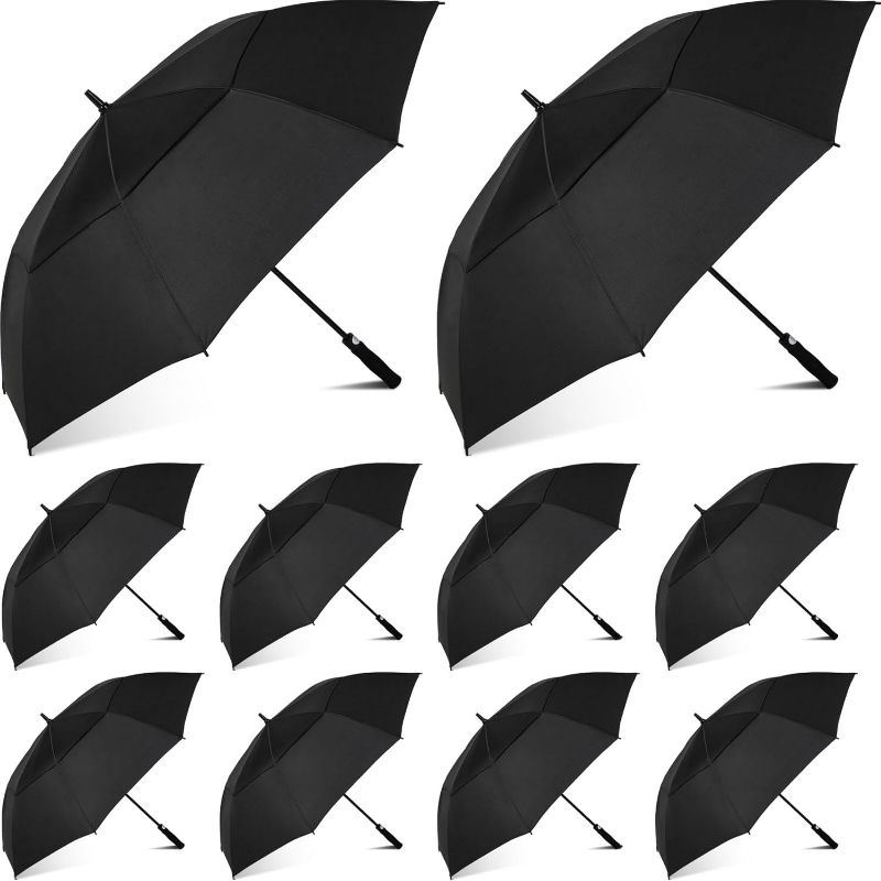 Photo 1 of *** ONE BROKE ****Jexine  30 Pcs Large Automatic Open Golf Umbrella 62 Inch Double Canopy Rain Umbrella Windproof Waterproof Heavy Duty Oversize Extra Vented Stick Umbrella for Men Women Family Travel Sports
