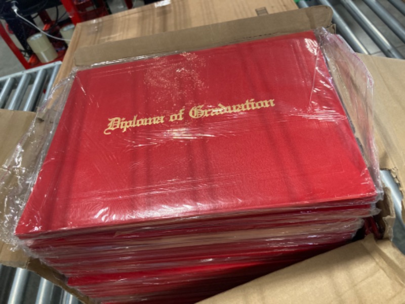 Photo 3 of 50 Pcs Diploma Cover Bulk 8.5 x 11 Inch Imprinted "Diploma of Graduation" Diploma Cover for Certificate Leatherette Padded Graduation Certificate Holder for High School University Grad(Red)