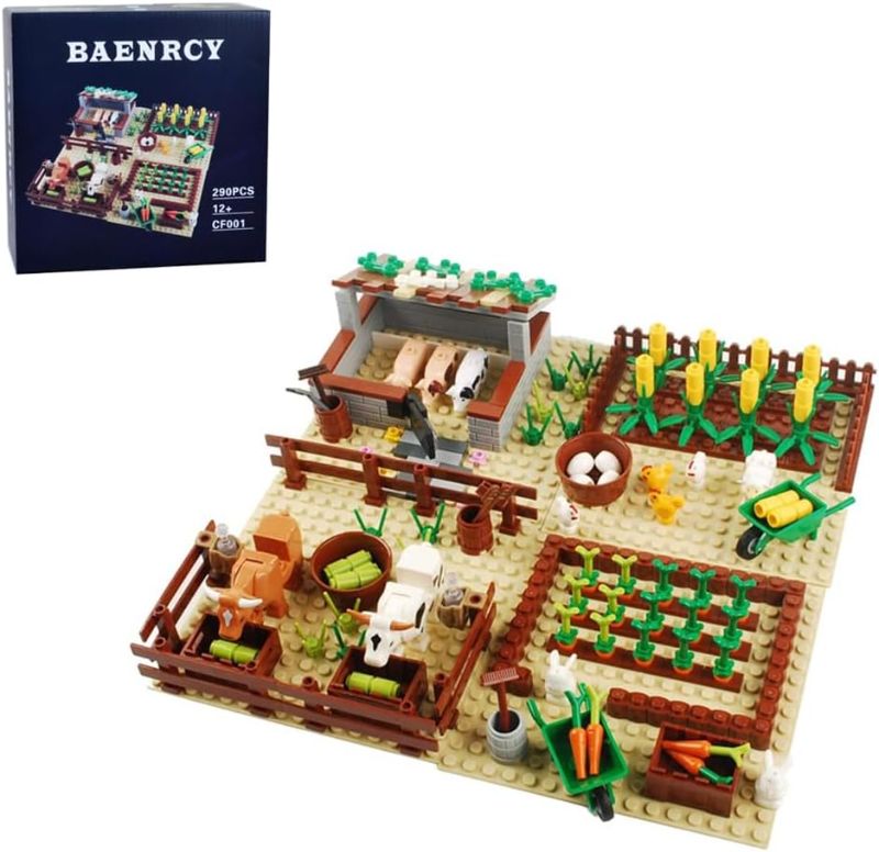 Photo 1 of Farm Field Set Building Blocks Plant Animal Crops Building Bricks Kit DIY Building Set Compatible All Major Brands (Animal)