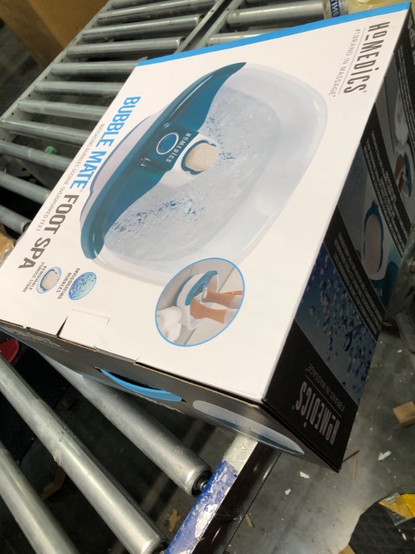 Photo 1 of HoMedics Bubble Mate Foot Spa, Toe Touch Controlled Foot Bath with Invigorating Bubbles and Splash Proof, Raised Massage nodes and Removable Pumice Stone
