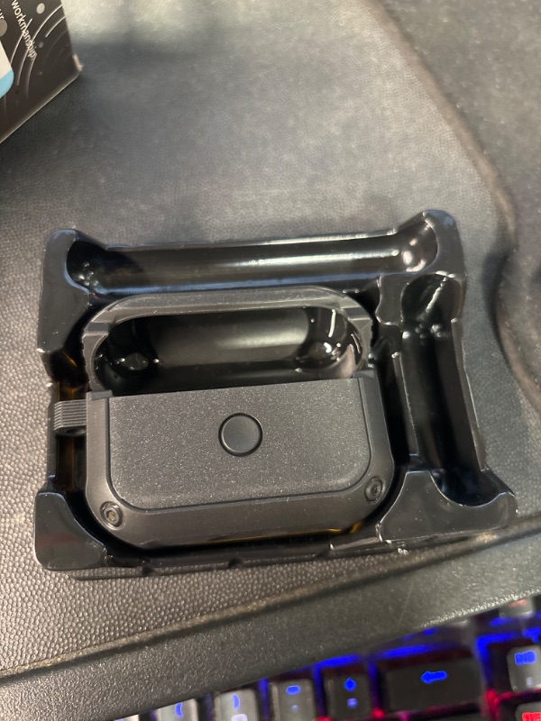 Photo 3 of R-fun AirPods 2nd Generation & 1st Generation with Automatic Secure Lock Clip, Hard Shell Full-Body Protective for Women Men with Apple AirPods Wireless Charging Case,Front LED Visible-Orange