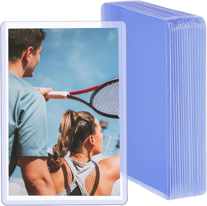 Photo 1 of 4 x 6 Inches Acrylic Post Card Photo Holders Rigid Plastic Cards Sleeve Protectors Clear Acrylic Sleeve for Cards Baseball Card Sports Cards Photos Postcard (15 Pieces)