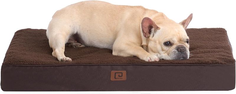 Photo 1 of  Medium Dog Beds for Small Dogs with Removable Washable Cover for Crate, Brown, 30x20
