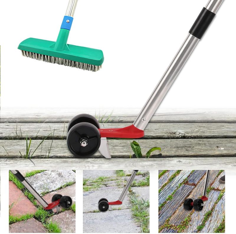 Photo 1 of 2 in 1 Garden Weed Tools,Grabber for Driveway Patio Sidewalk Crack and Crevice Weeding Tool and Broom
