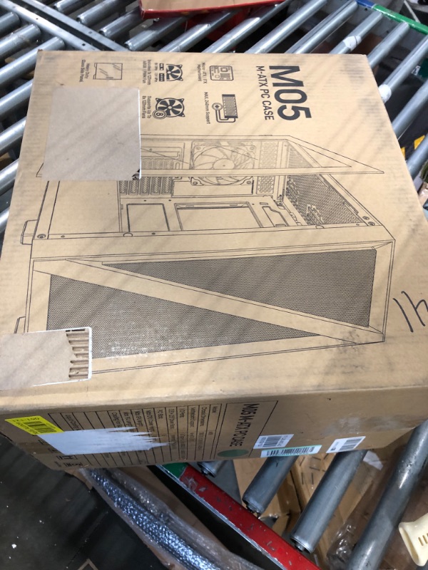 Photo 1 of Vetroo M05 Micro ATX Computer PC Case with Door Open Tempered Glass Side Panel & Mesh Front Panel, Pre-Installed 120mm ARGB Fan in Rear, Support 240mm Radiator, Type-C Port - Army Green M05 Army Green