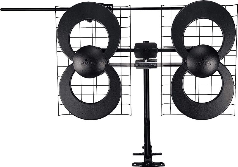 Photo 1 of ****MISSING PIECES//SOLD AS PARTS**** 
Antennas Direct ClearStream 4V TV Antenna, 70+ Mile Range, UHF/Vhf, Multi-Directional, Indoor, Attic, Outdoor, Mast W/Pivoting Base/Hardware/Adjustable Clamp/Sealing Pads, 4K Ready, Black – C4-V-CJM
