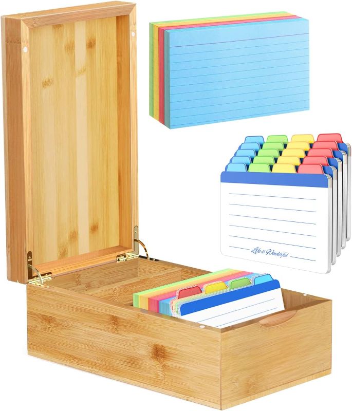 Photo 1 of Index Cards Guide Dividers 3x5 inches, the Blank Index Cards Guide, 1/4 Cut Tabbed Note Cards, File and Recipe Guides, 400gsm Paper, Assorted Colors, 20 Counts
