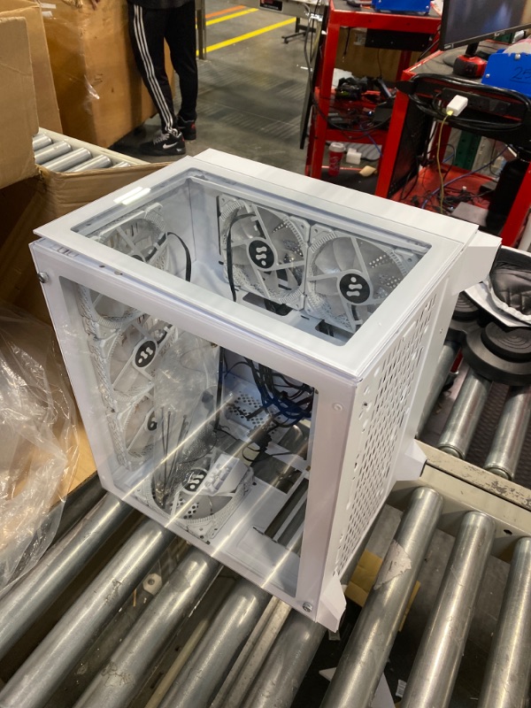 Photo 1 of KEDIERS PC Case Pre-Install 9 ARGB Fans, ATX Mid Tower Gaming Case with Opening Tempered Glass Side Panel Door Desktop Computer Case,C590 C590 white