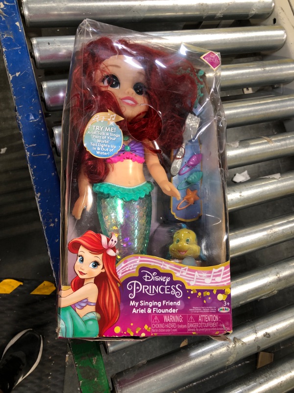 Photo 2 of Disney Princess Ariel Doll My Singing Friend Ariel & Flounder - Ariel Sings Part of Your World - Tail Lights Up in & Out of Water!