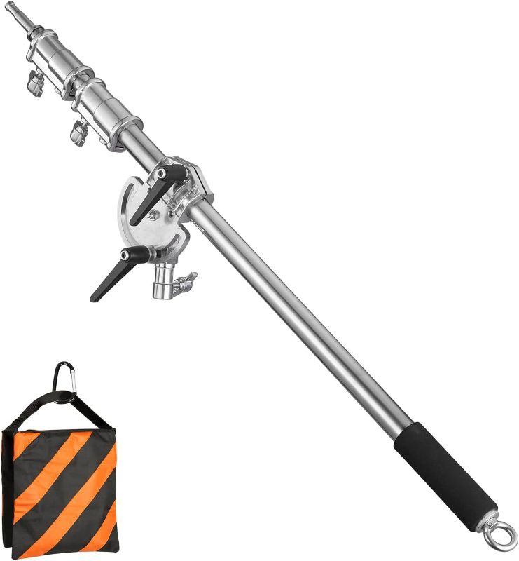 Photo 1 of Heavy Duty Extension Boom Arm Bar for Photography C Stand and Light Stand,Adjustable 3.6-8.2ft Crossbar Holding Arm with Sand Bag for Softbox,Studio Strobe,Monolight,LED Video Light,Reflector ect.