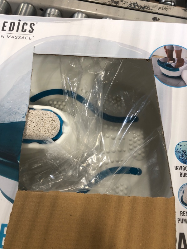 Photo 4 of HoMedics Bubble Mate Foot Spa, Toe Touch Controlled Foot Bath with Invigorating Bubbles and Splash Proof, Raised Massage nodes and Removable Pumice Stone