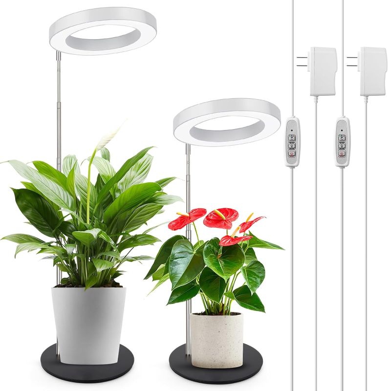 Photo 1 of **only one** LORDEM Grow Light, LED Plant Light for Indoor Plants Growing, Full Spectrum Desk Growth Lamp with Automatic Timer for 4H/8H/12H, 4 Dimmable Levels, Height Adjustable 9.8"-30.6", Pack of 2