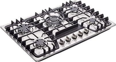 Photo 1 of 30 Inch Gas Cooktop, Built-in 5 Burners Stainless Steel Gas Stovetop LPG/NG Convertible Gas Stove Dual Fuel Gas Hob with Thermocouple Protection DM527-SA02B
