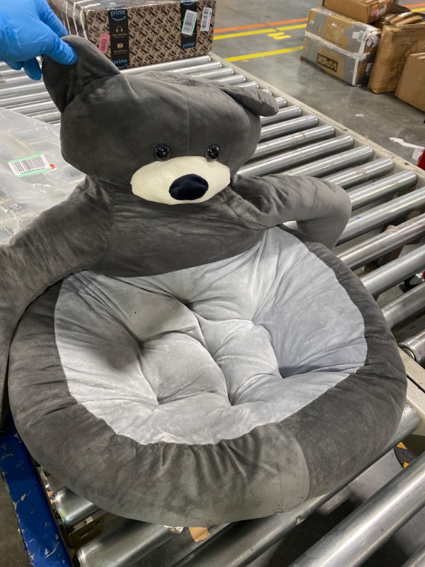 Photo 1 of Cute Cuddler Bear Dog Beds, Soft Plush Pet Beds for Cat & Dog Warming Comfy Calming Bear Hug Kennel Pad for Medium Small Dogs Puppy Kitty (Large, Grey) Large grey