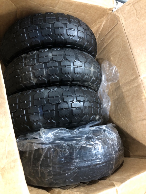 Photo 2 of (4 Pack) AR-PRO 10" Heavy-Duty Replacement Tire and Wheel - 4.10/3.50-4" with 10" Inner Tube, 5/8" Axle Bore Hole, 2.2" Offset Hub and Double Sealed Bearings for Hand Trucks and Gorilla Cart