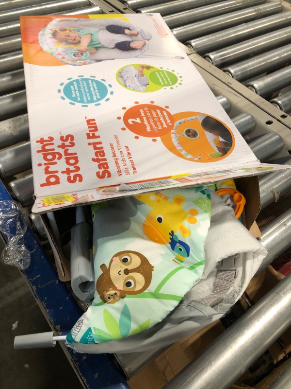 Photo 1 of Bright Starts Baby Bouncer Soothing Vibrations Infant Seat - Removable -Toy Bar, Nonslip Feet, 0-6 Months Up to 20 lbs (Safari Fun)