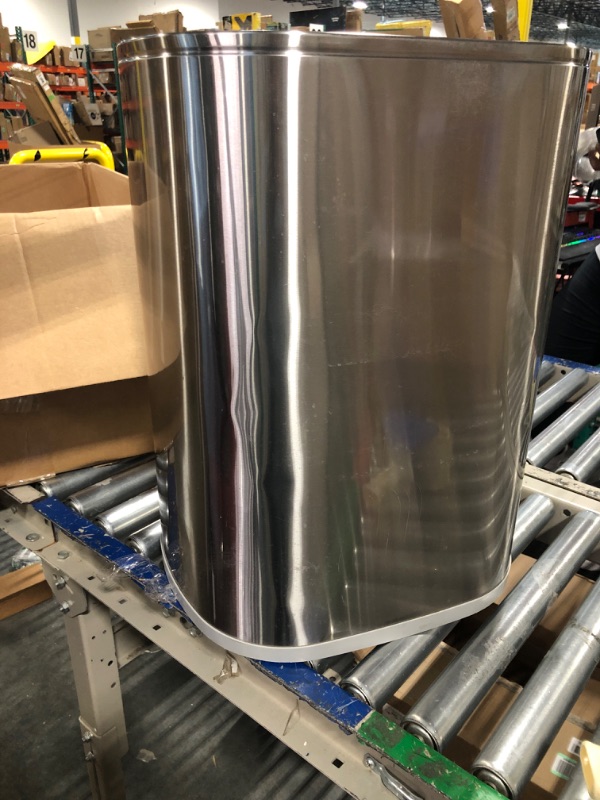 Photo 2 of ***NON FUNCTIONAL//SOLD AS IS*** 
NINESTARS DZT-80-35 Automatic Touchless Infrared Motion Sensor Trash Can, 21 Gal 80L, Heavy Duty Stainless Steel Base (Oval, Silver/Brush Lid) Trashcan, SS