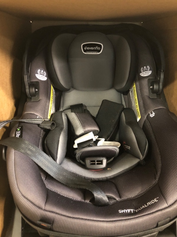 Photo 3 of EVENFLO Shyft DualRide with Carryall Storage Infant Car Seat and Stroller Combo (Boone Gray)