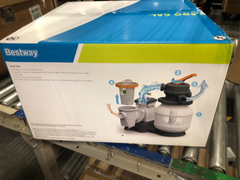 Photo 3 of "NEW" Bestway 58498E Flowclear 1500 Gallon Sand Filter Pump for Above Ground 300 to 11,200 Gallon Swimming Pools with Adapter, (Sand is Sold Separately)