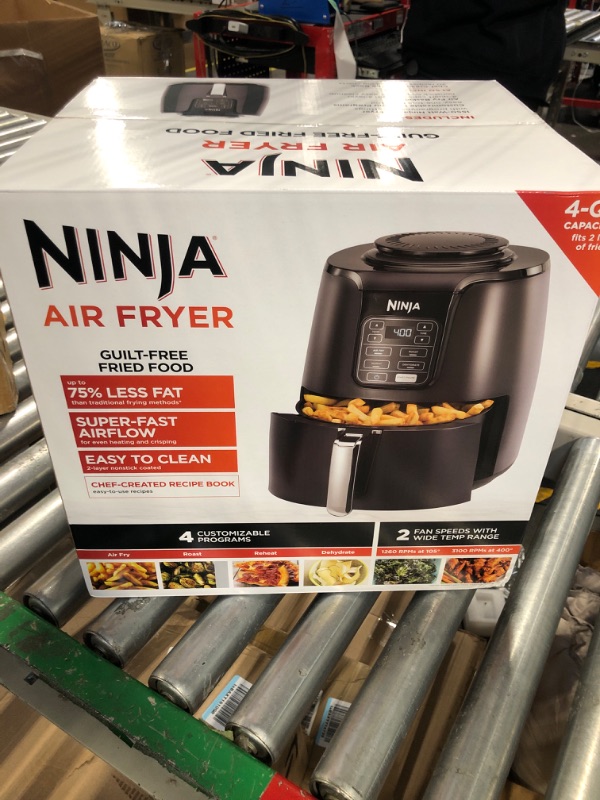 Photo 3 of "NEW " Ninja AF101 Air Fryer that Crisps, Roasts, Reheats, & Dehydrates, for Quick, Easy Meals, 4 Quart Capacity, & High Gloss Finish, Black/Grey 4 Quarts