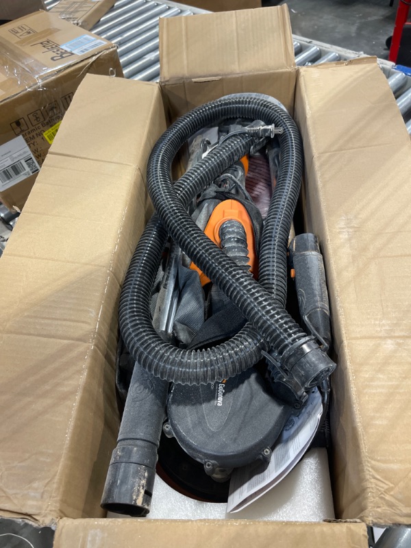 Photo 2 of ***MISSING PIECES//SOLD AS PARTS***GoGonova Drywall Sander, 950W 7.9A Electric Drywall Sander with Vacuum, Auto Dust Extraction, 6 Variable Speed 500-1900RPM, Foldable Wall Sander with LED Light, 16pcs Sandpaper, Extendable Handle