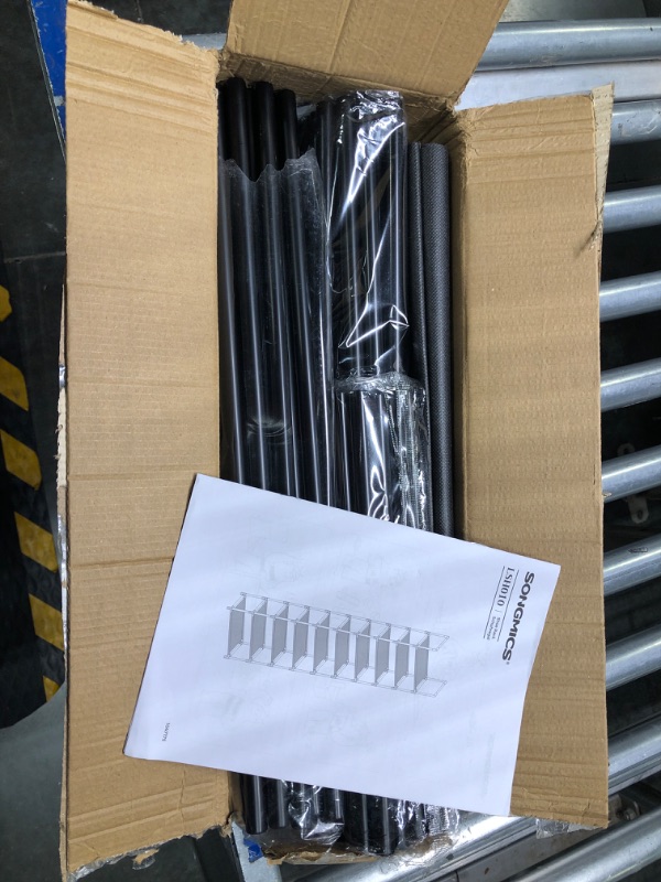 Photo 1 of SONGMICS Shoe Rack, 10 Tier Shoe Shelf, Shoe Storage Organizer, Space-Saving, 11 x 17.7 x 68.1 Inches, Metal Frame, Non-Woven Fabric Shelves, for Entryway, Bedroom, Black ULSH010B02