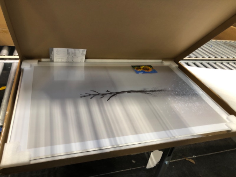 Photo 1 of 27" x 40" metal picture frame with white border 