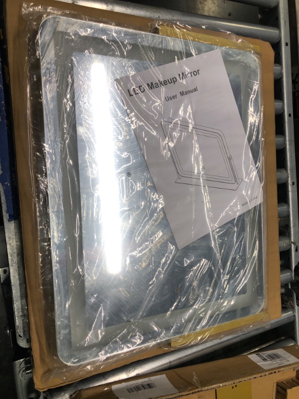 Photo 1 of Gold Vanity Mirror Makeup Mirror with Lights, Large Lighted Vanity Mirror, Light Up Mirror with Smart Touch 3 Colors Dimmable, Tabletop Mirror for Makeup Desk, 360° Rotation, 22" x 17" Gold 22"x17"