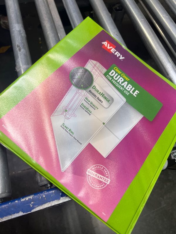 Photo 2 of Avery Durable View 3 Ring Binder, 1-1/2 Inch Slant Rings, 1 Green Binder (17835) Green 1.5" 1 pack Binder