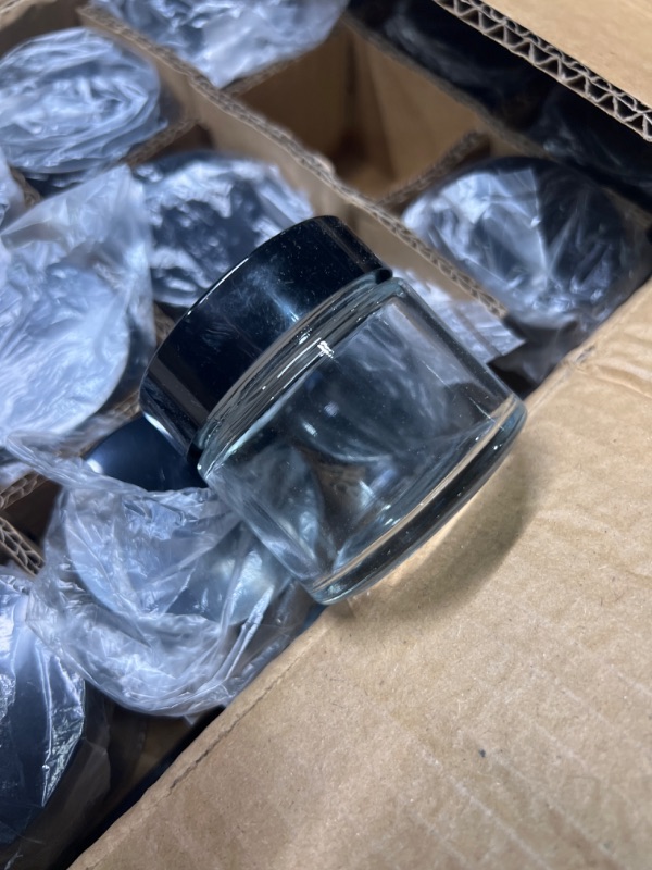 Photo 4 of 2oz Jars with Lids, HOA Kinh 30 Pack Clear Glass Jars with Lids Empty Cosmetic Containers Round Airtight Glass Jar with Inner Liners and black Lids for Storing Lotions, Powders, and Ointments