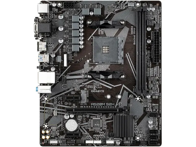 Photo 1 of Gigabyte AMD A520 S2H AM4 Micro ATX Motherboard
