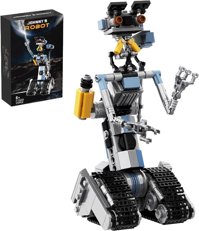 Photo 1 of 370 Pieces Johnny 5 Robot Building Set, Short Open Circuit Johnny Five Robot Model Toys, Compatible for Lego, Educational Gift Set for Ages 8-14 Boys
