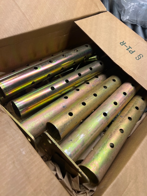 Photo 1 of 19.5"-34.5" Height Range Adjustable House Floor Jacks Post Pole for Leveling, Galvanized, 4 Pack 19.5-34.5 inch