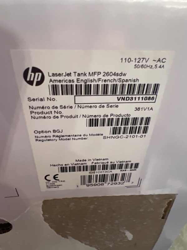 Photo 3 of HP LaserJet-Tank MFP 2604sdw Wireless Black & White Printer 