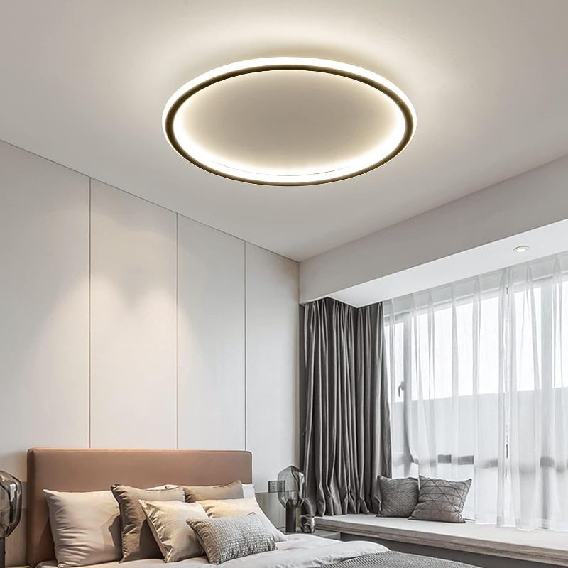 Photo 1 of 15.7 Inch Flush Mount Ceiling Light, 40-60W Round LED Ceiling Light Fixtures, Thin Modern Ceiling Lamp, Close to Ceiling Lights for Bedroom, Kitchen, Living Room, 3 Color Temperature Selectable Dimmable (3000K/4500K/6000K) Round