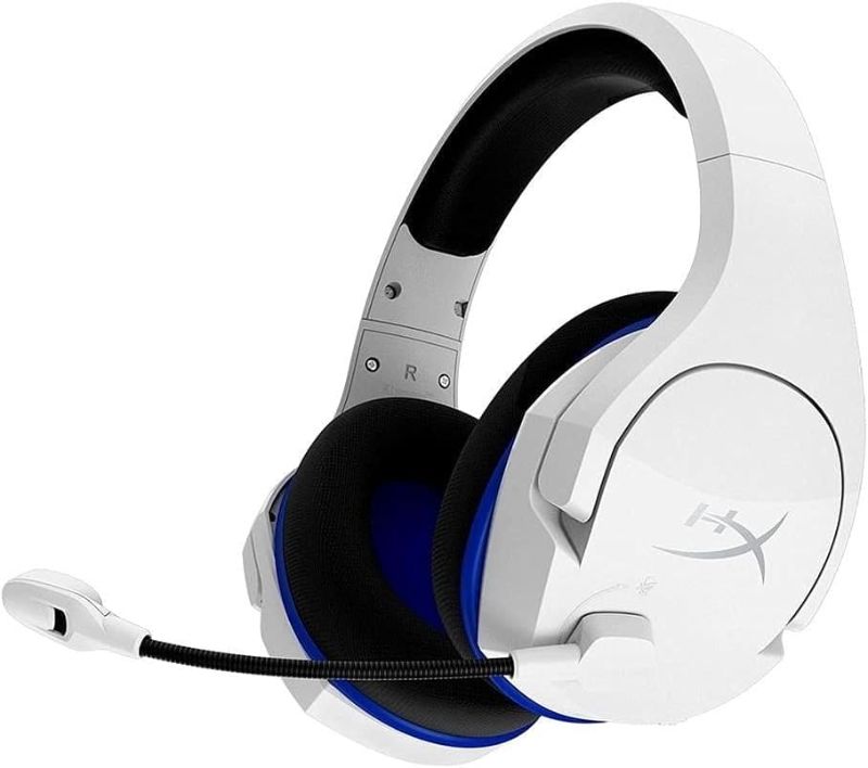 Photo 1 of **Missing USB dongle for wireless connection** HyperX HHSS1C-KB-WT/G Cloud Stinger Core – Wireless Gaming Headset, for PS4, PS5, PC, Lightweight, Durable Steel Sliders, Noise-Cancelling Microphone - White
