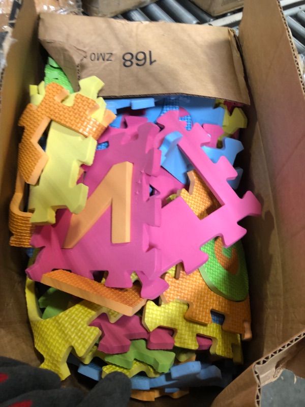 Photo 1 of DIMPLE Kids Foam Play Mat (72 Pieces Total) 6.25 x 6.25 Inches Interlocking Alphabet and Numbers Floor Puzzle Colorful EVA Tiles Girls, Boys Soft, Reusable, Easy to Clean (2 Pack of 36) Set of 2