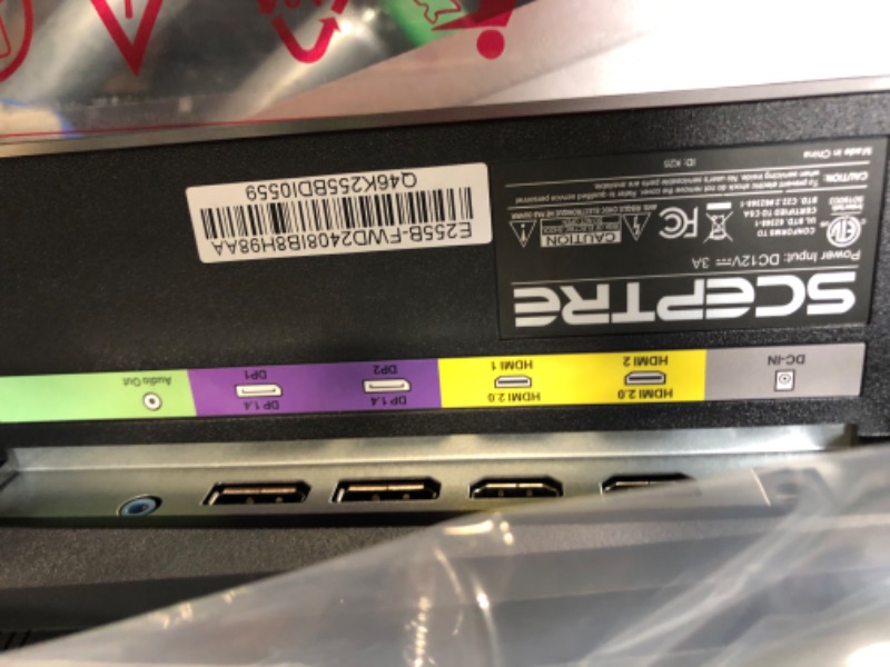 Photo 1 of Sceptre New 24.5-inch Gaming Monitor 240Hz 1ms DisplayPort x2 HDMI x2 100% sRGB AMD FreeSync Premium Build-in Speakers, Machine Black 2024 (E255B-FWD240 Series)