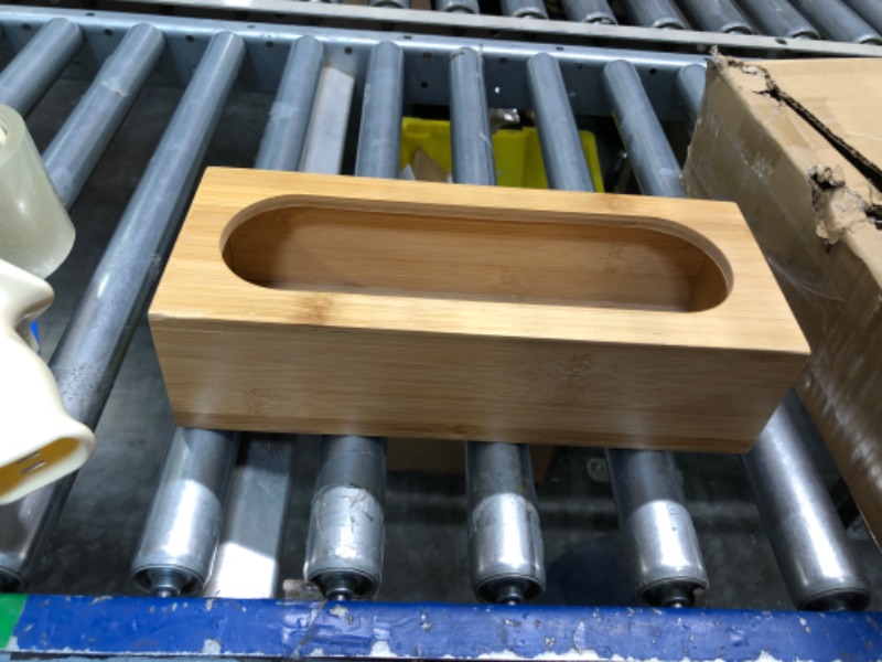 Photo 1 of GJDAMFD Foil and Plastic Wrap Dispenser with Cutter for Kitchen Drawer - 6 IN 1 Bamboo Ziplock Bag Storage Organizer for Gallon, Quart, Sandwich, Snack ***USED**CAN BE USED FOR PARTS**** 